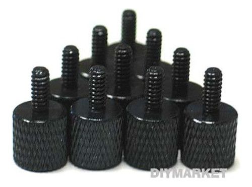 10 X Negro Aluminio Anodizado Carcasa De Computadora Tornill 0