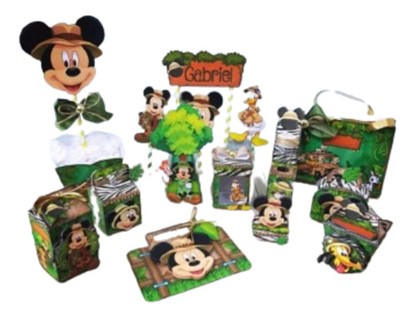 Kit Imprimible Cajitas Mickey Safari 0