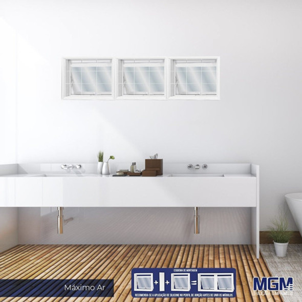 Janela De Aço Maxim-ar 60x80cm Com Grade Minas Sul Mgm Wt 1