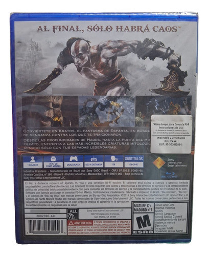 Videojuego Para Ps4 God Of War (remasterizado) 1
