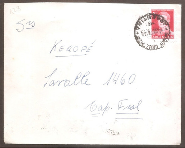 Argentina 1958 Sobre Circulado  Numero 128 0