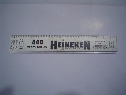 Heineken 440 Veces Bueno Regla Calendario 1956 Señalador 0