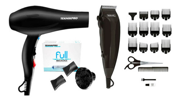 Cortadora De Pelo 18 Piezas Wahl + Secador Con Difusor 0