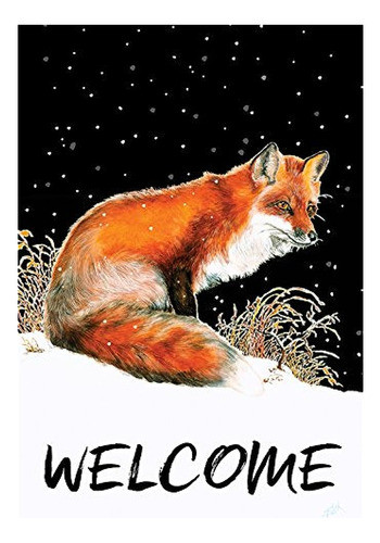 Toland Jardín De Su Casa 1110467 Invierno Zorro De Bienvenid 0