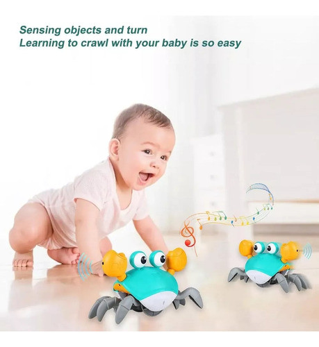 Juguete Plastico Cangrejo Interactivo Camina Baila Luces 1