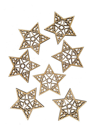 Formas Estrellas Caladas Fibro Fácil De 15cm  X5 Unidades 0