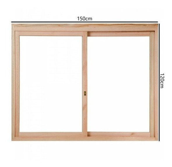 Janela De Madeira De Correr 120x150cm Com Caixilho 9,4cm Wt 1