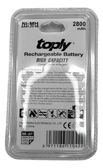 Pilas Aaa Recargables Set X4 2800 Mah Excelente Calidad 1
