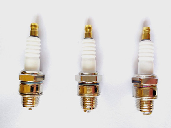 Jogo De 3 Velas  Para Motor Bicicleta Motorizada 0