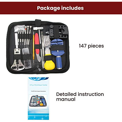 Kit De Reparacion De Relojes 147pz Con Estuche De Transporte 1