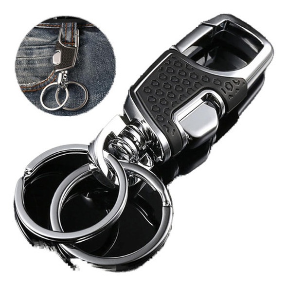 Llavero Metal Cromados Calidad Tipo Mosqueton Doble Anillo 1