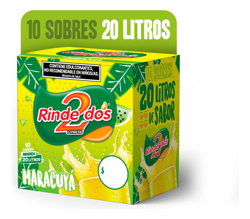 Nuevo!!jugo En Polvo Rindedos Maracuya - 10 Sobres-20 Litros 0