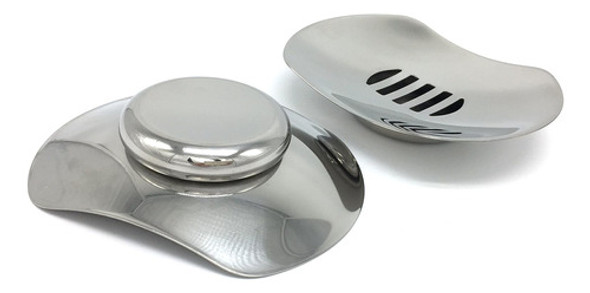 Jabonera Acero Inoxidable Baño Y Ducha Drenaje Doble 0