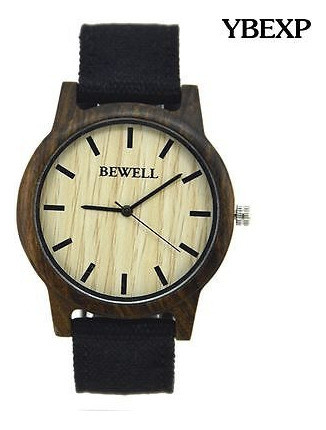 Nuevo Bewell Ebony Case Canvas Band Reloj Regalo De Moda W / 1