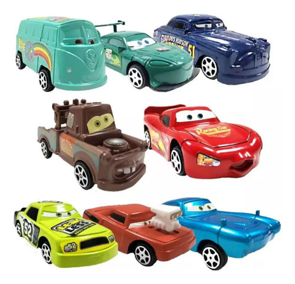 Kit 8 Carrinhos Relâmpago Mcqueen Disney Carros Brinquedos 0