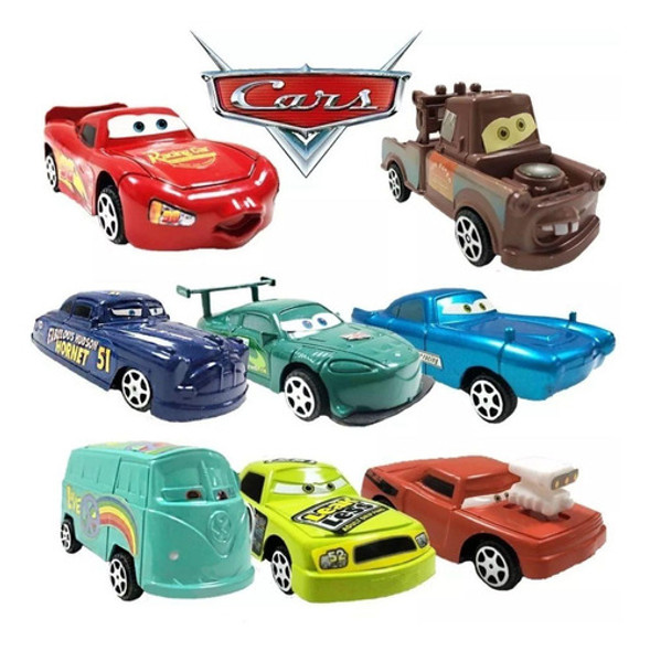 Kit 8 Carrinhos Relâmpago Mcqueen Disney Carros Brinquedos 1