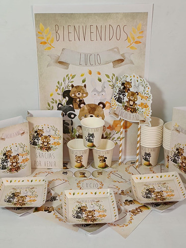 Cotillón Infantil Personalizado X 25 Animales Del Bosque 1