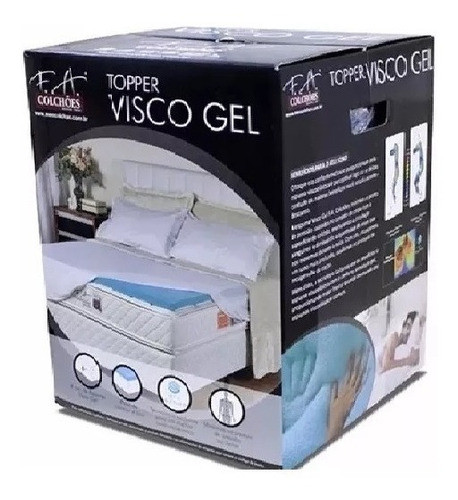 Pillow Top Topper Viscogel Extra King Colchon Memoria 0