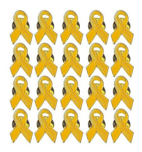 Lote De 20, Color Amarillo Conciencia Cinta Pins  Esmalte En 0