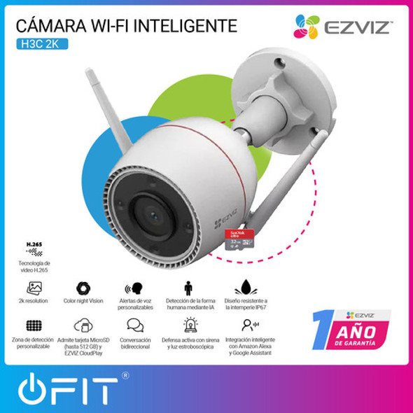 Kit Camaras De Seguridad Wifi Color 2k Ezviz + Memoria 32gb 1