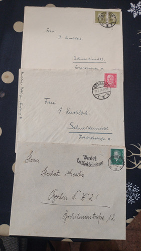 Alemania Reich Lote 3 Sobres Circulados Años 1931/33 0