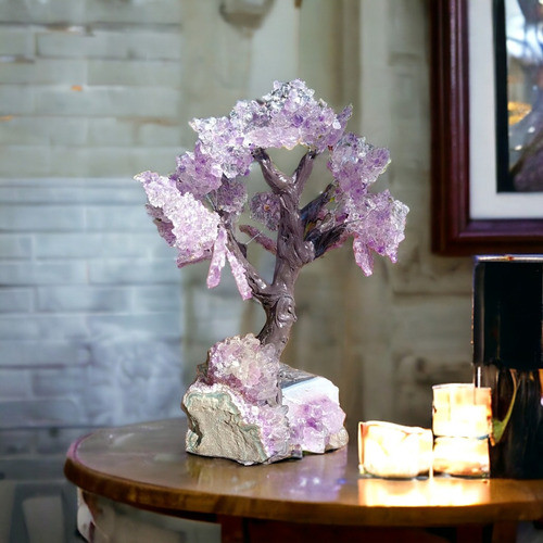 Árvore Pedra Natural Bruta Ametista Arvore Da Paz 30cm 1