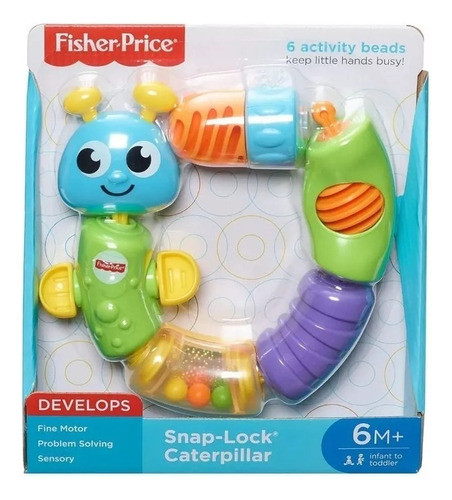 Juguete Bebe Fisher Price Oruga Cadena De Colores Sonajero 0
