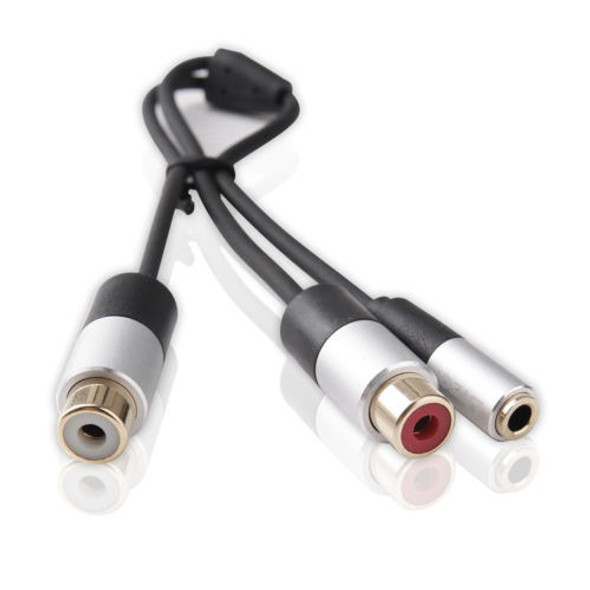 Auxiliar De 3,5 Mm A Doble Rca Hembra Cable Audio Stereo 2 R 0