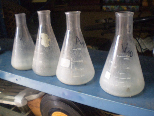 Antiguo Tubo Erlenmeyer De Vidrio 1