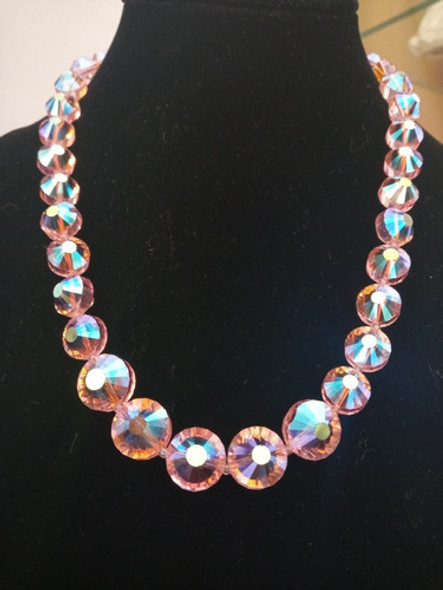 Collar De Cristal Color Rosado 1