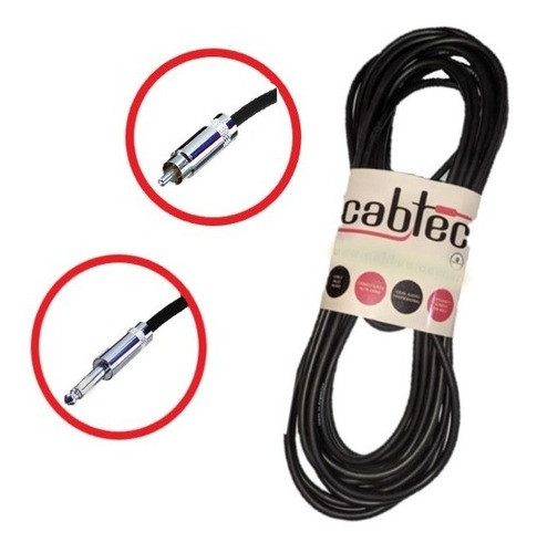 Cable Plug Mono Ts A Rca 3 Metros Cab-tec Fichas Neutrik 0