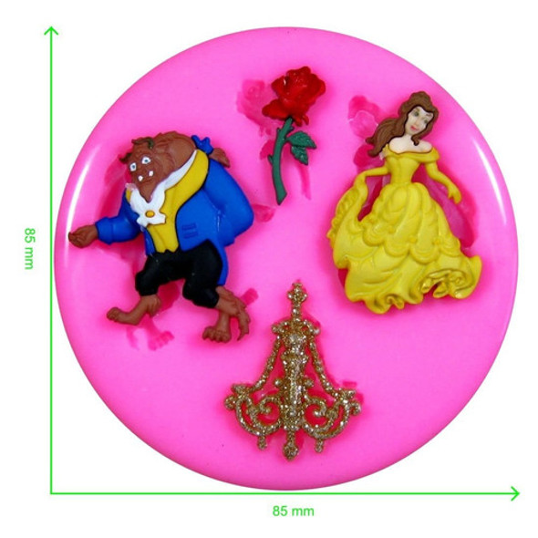 Molde De Silicone Bela E A Fera Confeitar Bolos, Cupcakes, 1