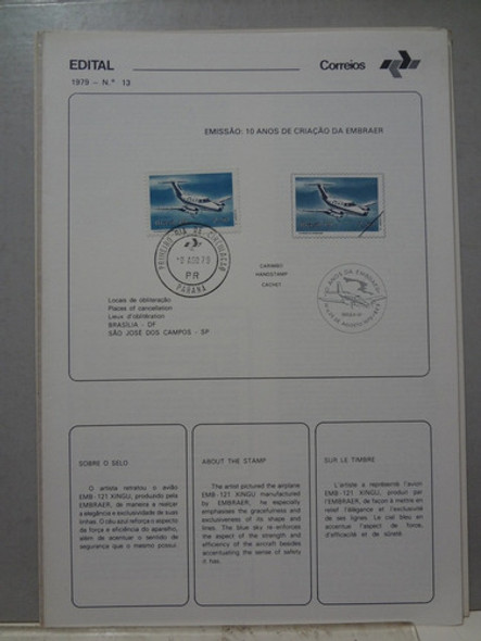 Edital 1979 Nº 13 - 10 Anos Da Criação Da Embraer 0