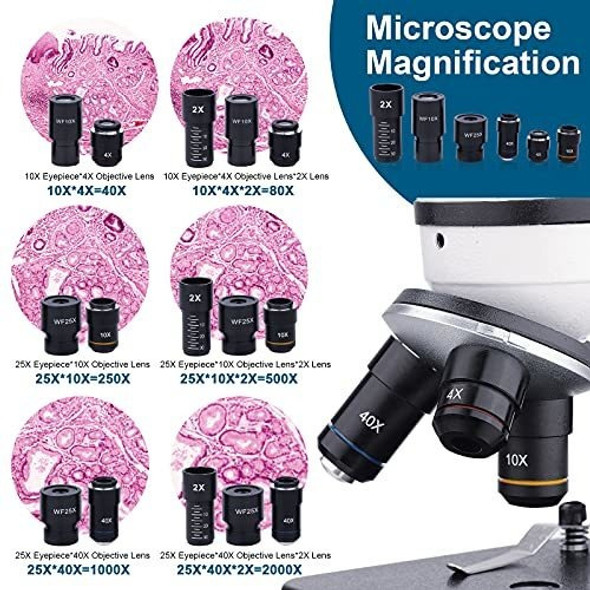 Microscopio Monocular Para Estudiantes Adultos, Aumento De 4 1