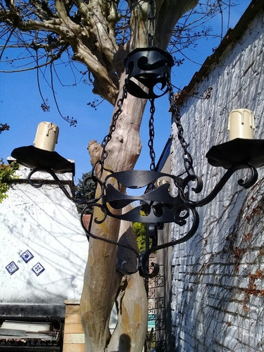 Araña Antigua 3 Luces Cableado Perfecto 1