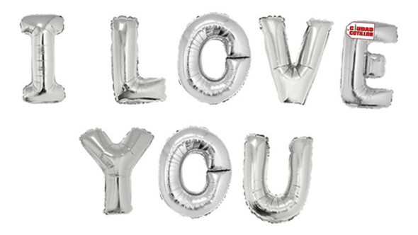 Globos Metalizados Amor Frase I Love You - Ciudad Cotillón 0