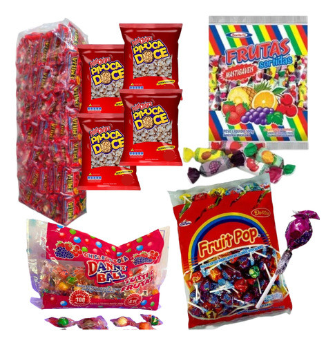 Kit Guloseimas Festa Infantil 50 Sacolinhas Surpresa Doces 0
