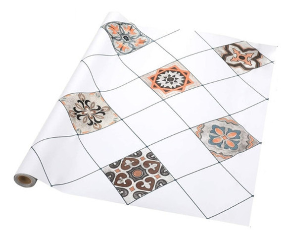 Papel Vinilico Adh. Lavable Azulejos Y Pisos  122cm Bellagio 0