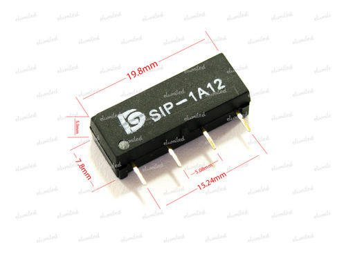 3 Reed Rele Na 12v 0.5a 1000ohms Edr101a12 Sip-1a12 1