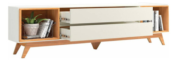 Rack Veneza 220cm C/2 Cajones - Off White 100% Mdf 0