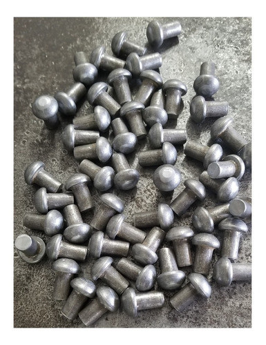 Remache Hierro Macizo 6,20 X 12,70 Mm Golpe Macizo X 50 Unid 1