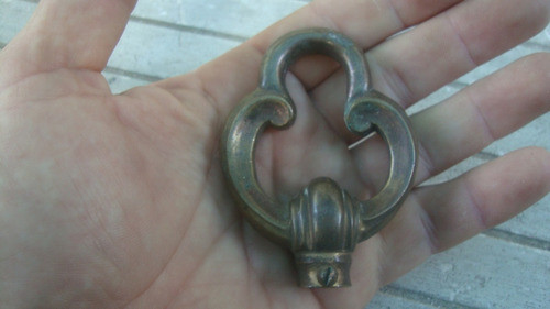 2 Antiguos Ganchos De Bronce 5,8 X 7,6 Alto - 350 Grs. 1