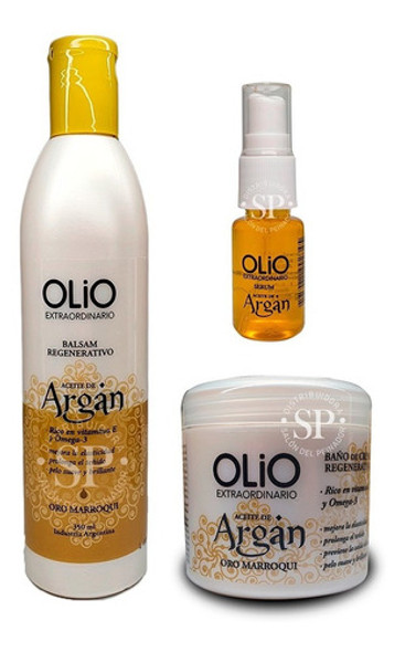 Kit Olio Aceite De Argán Acond. + Baño De Crema + Serum 0 Kit Olio Aceite De Argán Acond. + Baño De Crema + Serum 0