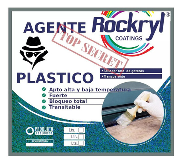 Sellador Impermeable Transparente Rockryl Agente Plastico 4l 0