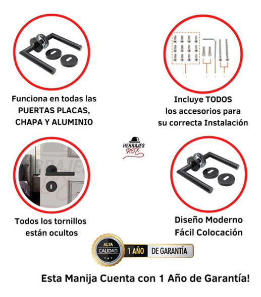 Manija Picaporte Doble Balancin Negra - Aluminiohabitacion 1