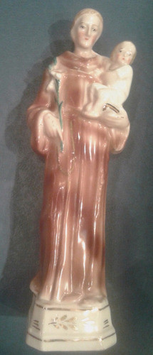 Porcelana Alemana Xix Imagen San Antonio Con Niño Jesus 1