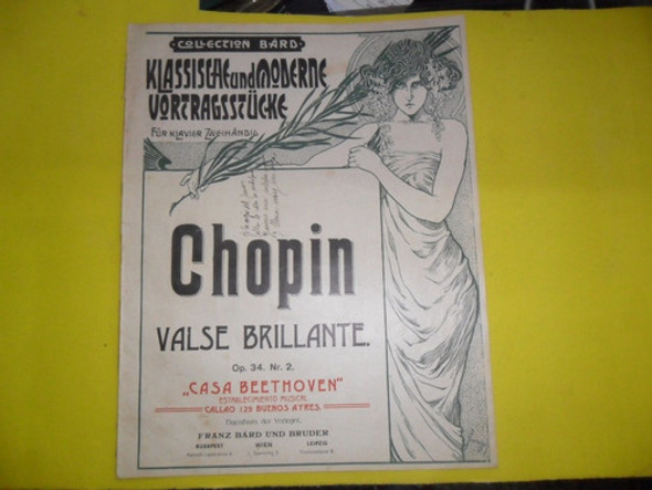Antigua Partitura Chopin Valse Brillante Casa Beethoven Bard 0 Antigua Partitura Chopin Valse Brillante Casa Beethoven Bard 0