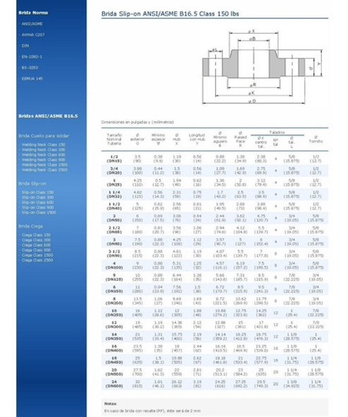 Brida Serie 150 - 6 Pulgadas Slip-on Acero Astm A105 1