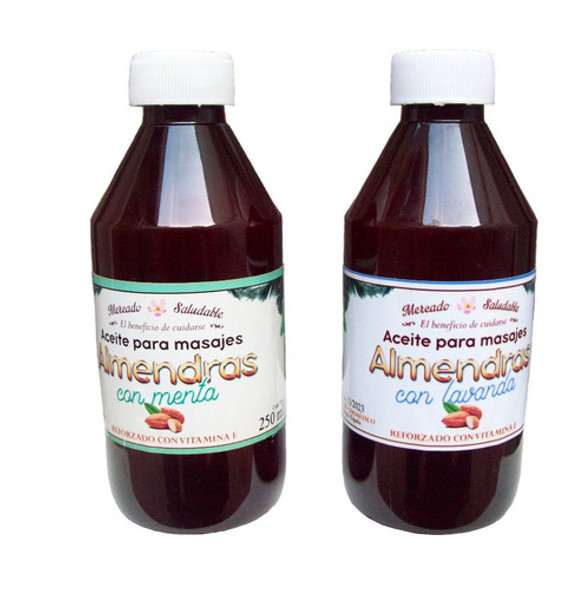 Aceite De Masajes X 2 X 250 Ml Almendras Lav Y Menta En Once 0