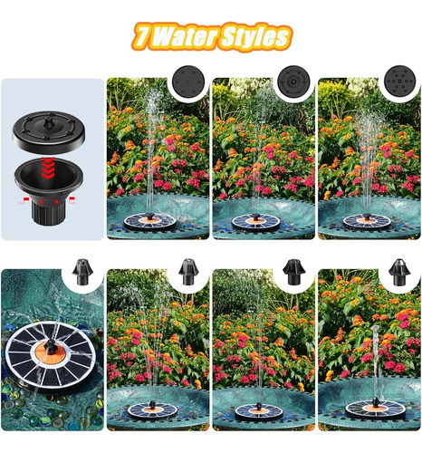 Fuente De Agua Solar Yzert Orange Flower, Fuente Solar De Vi 1